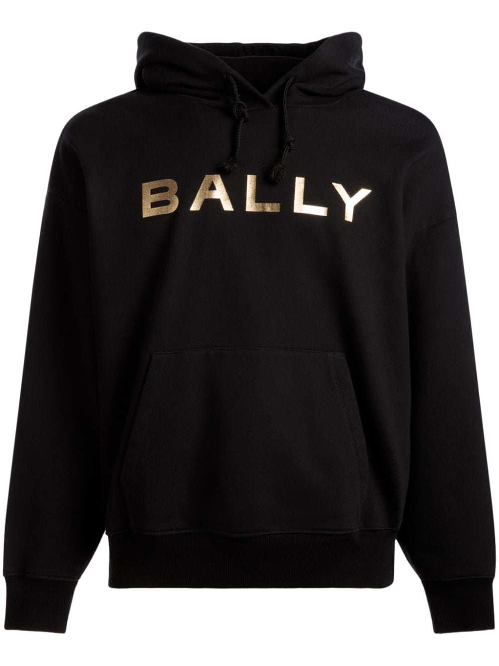 Bally metallic-logo cotton hoodie - Black von Bally