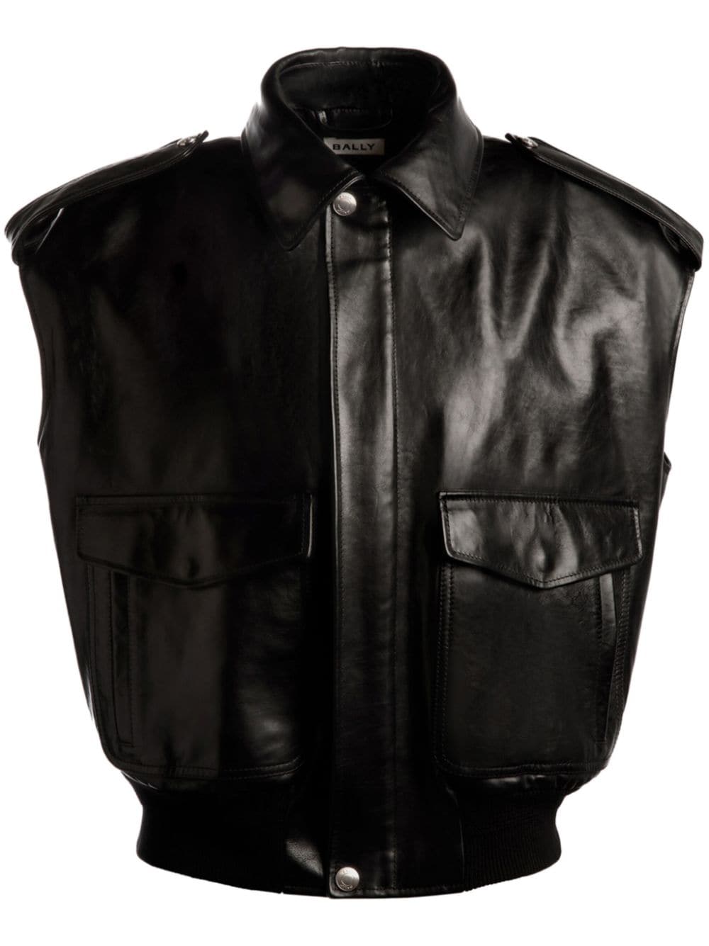 Bally nappa leather vest jacket - Black von Bally