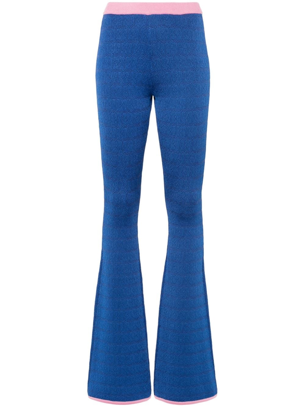 Bally patterned-jacquard flared trousers - Blue von Bally