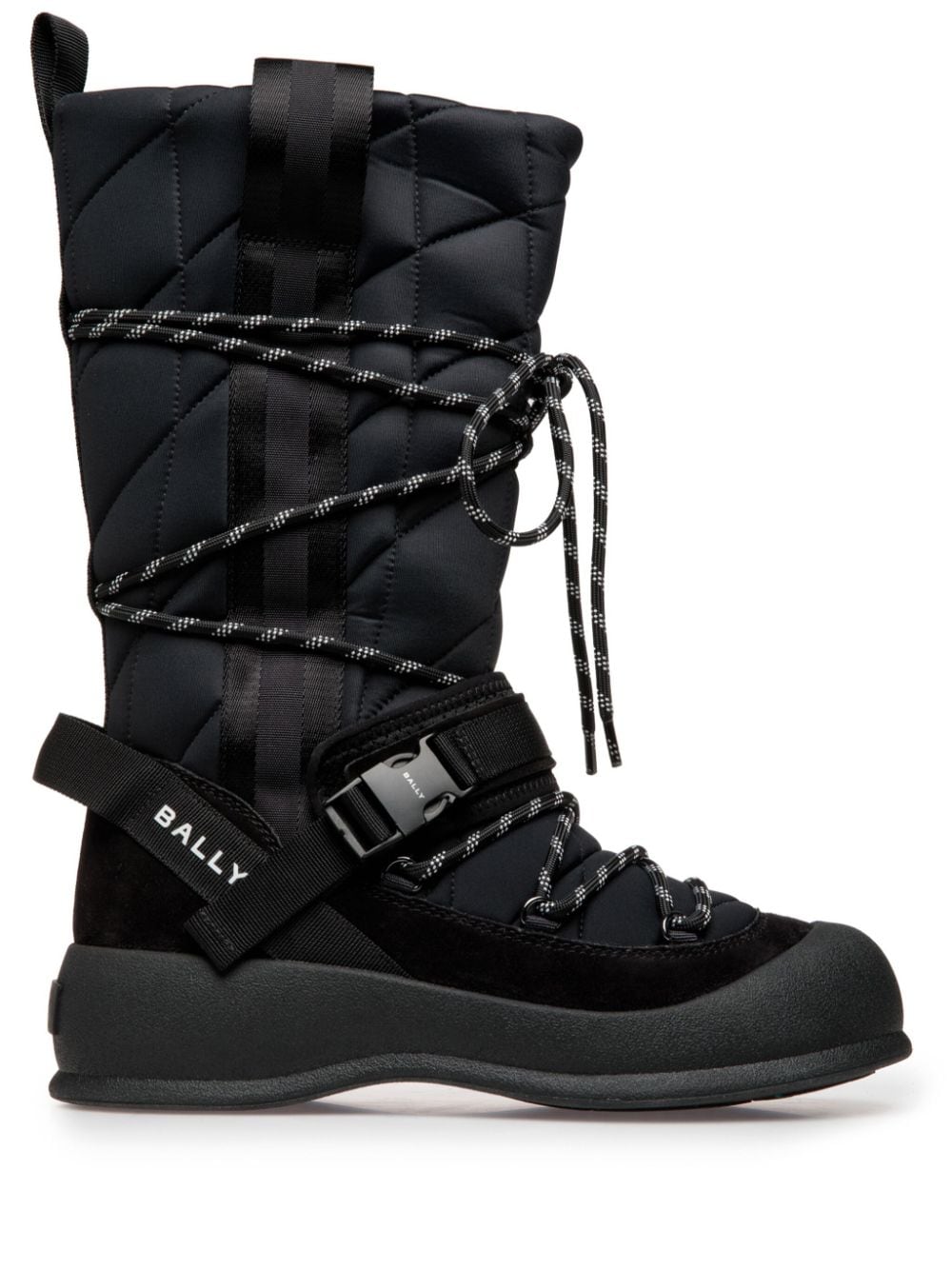 Bally quilted lace-up boots - Black von Bally