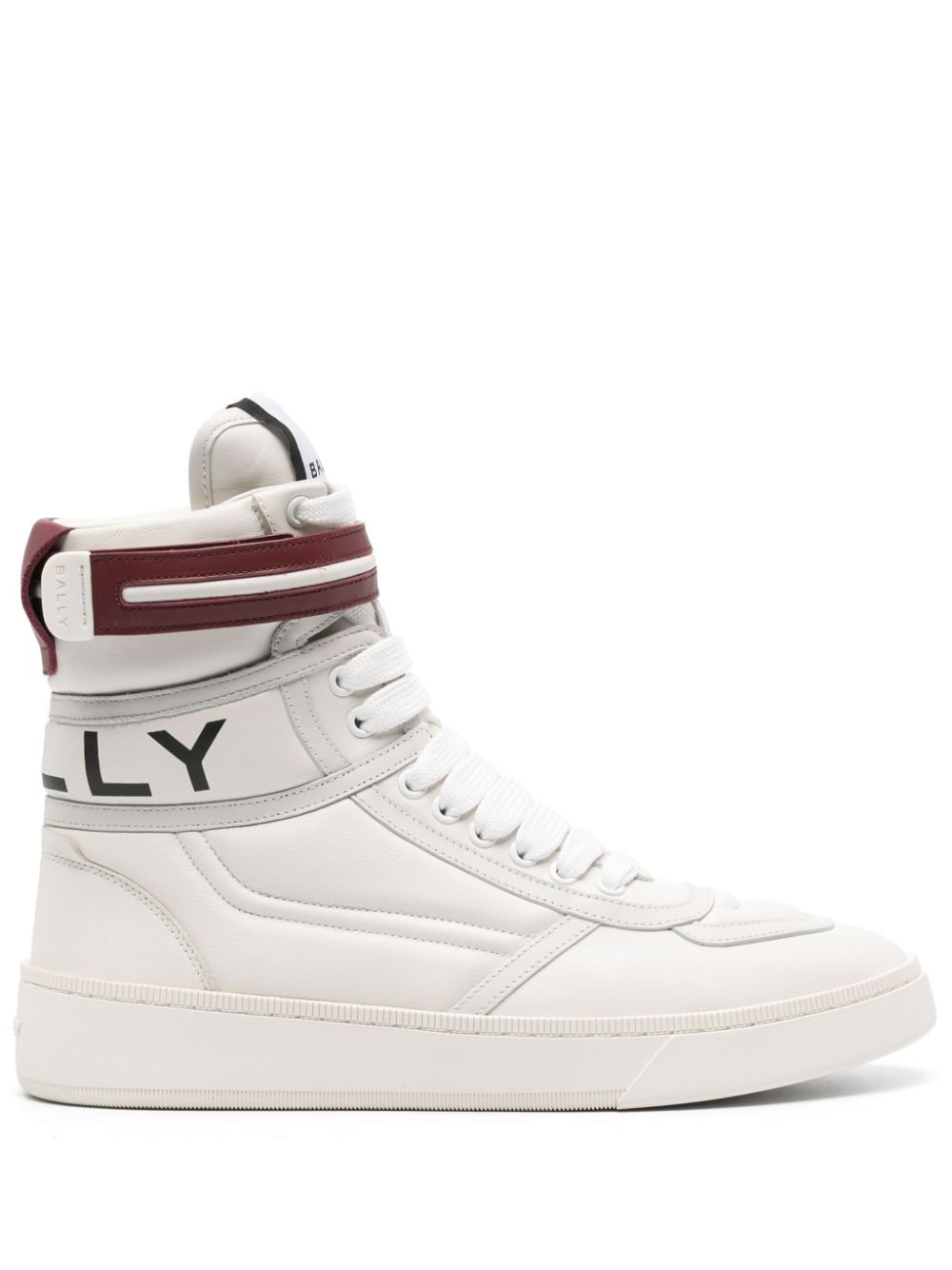 Bally stripe-detail high-top leather sneakers - White von Bally