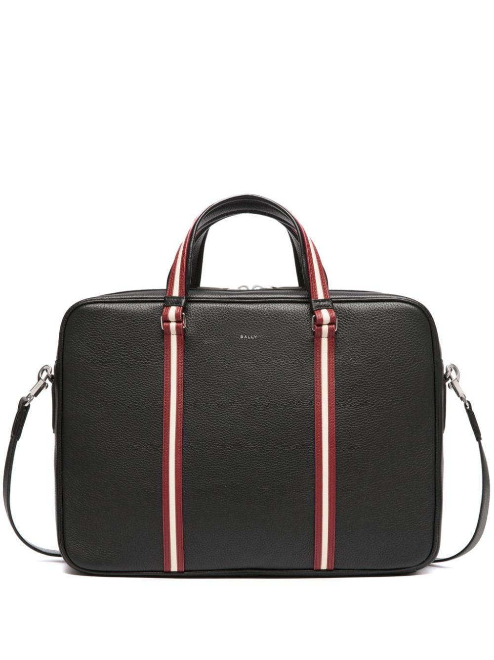 Bally stripe-detail leather briefcase - Black von Bally