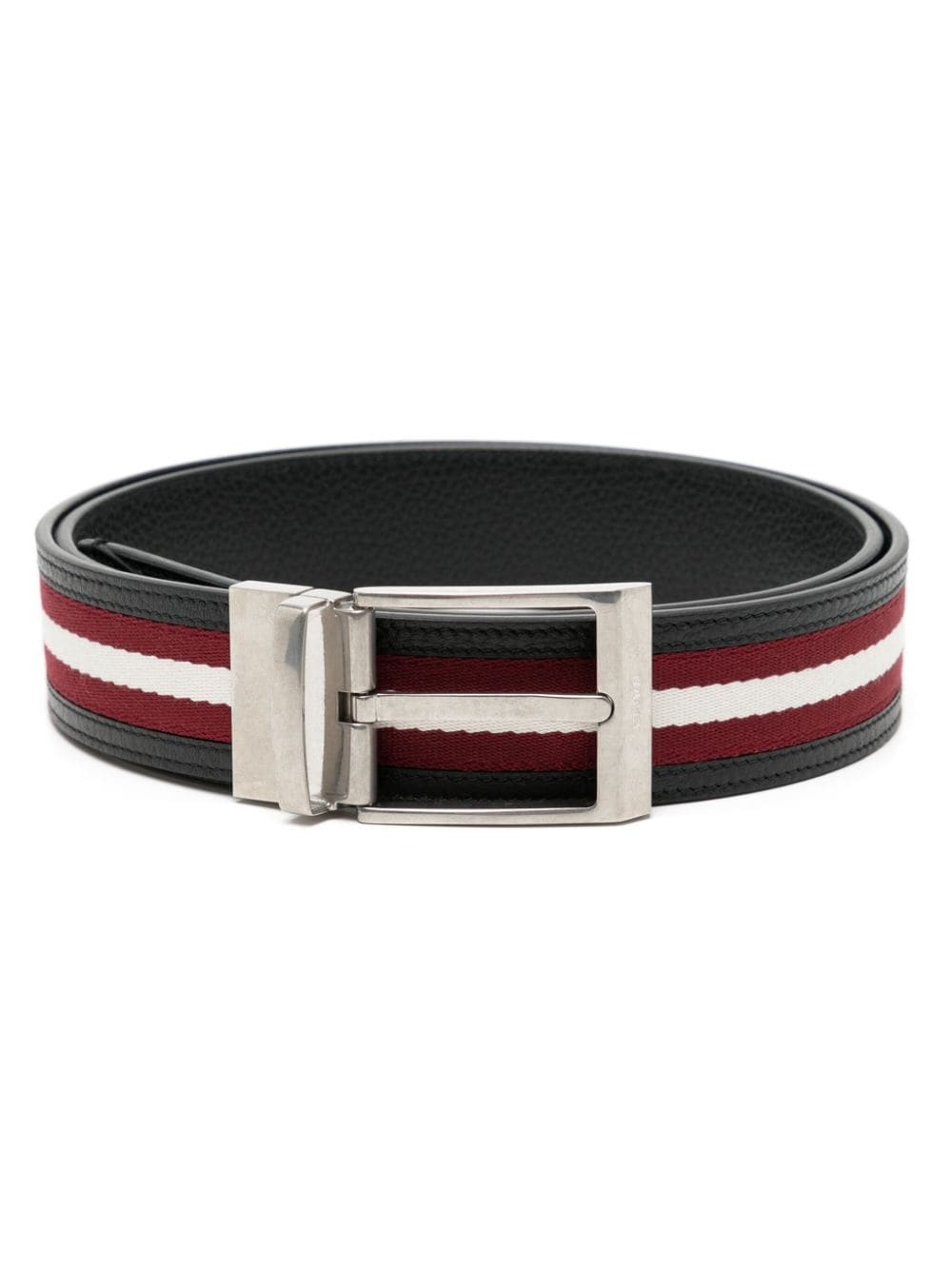 Bally striped leather belt - Black von Bally