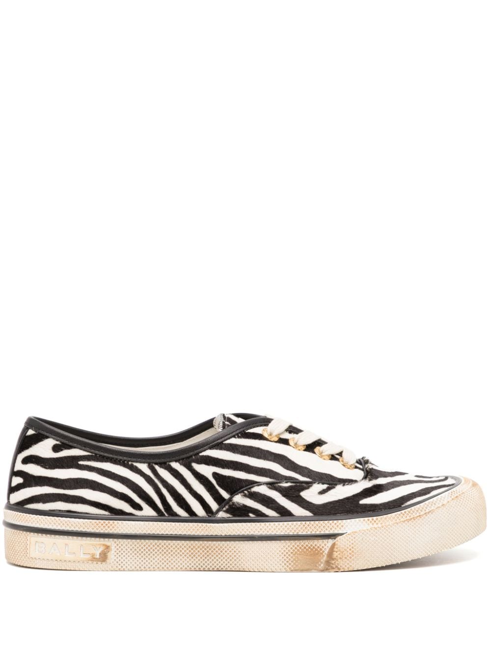 Bally zebra-print lace-up sneakers - Black von Bally