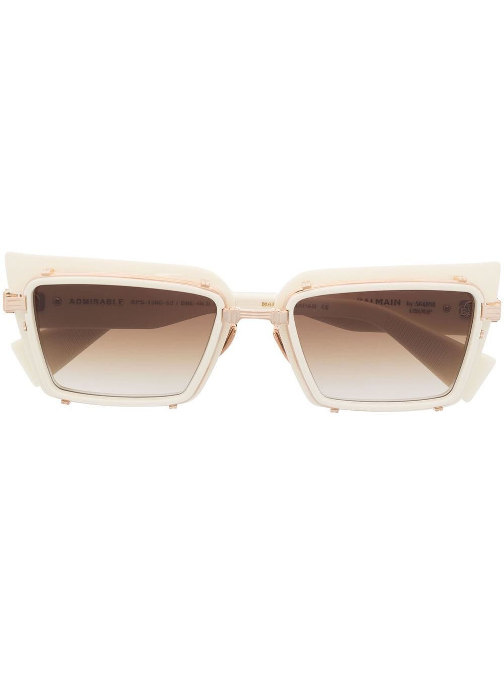 Balmain Eyewear Admirable rectangle-frame sunglasses - White von Balmain Eyewear