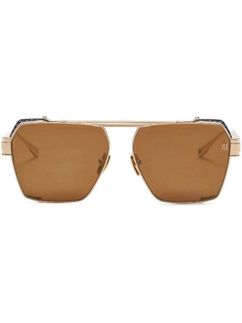 Balmain Eyewear Premier square-frame sunglasses - Brown von Balmain Eyewear