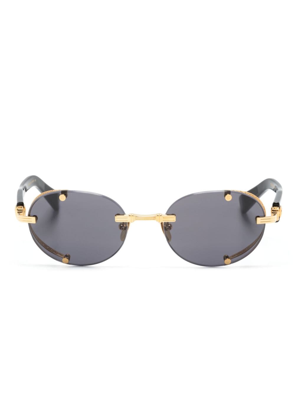 Balmain Eyewear oval-frame tinted sunglasses - Black von Balmain Eyewear