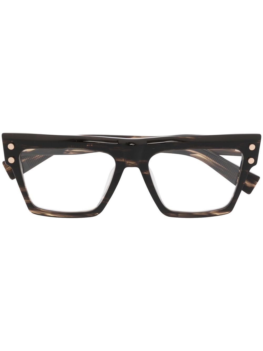 Balmain Eyewear rectangle-frame glasses - Brown von Balmain Eyewear