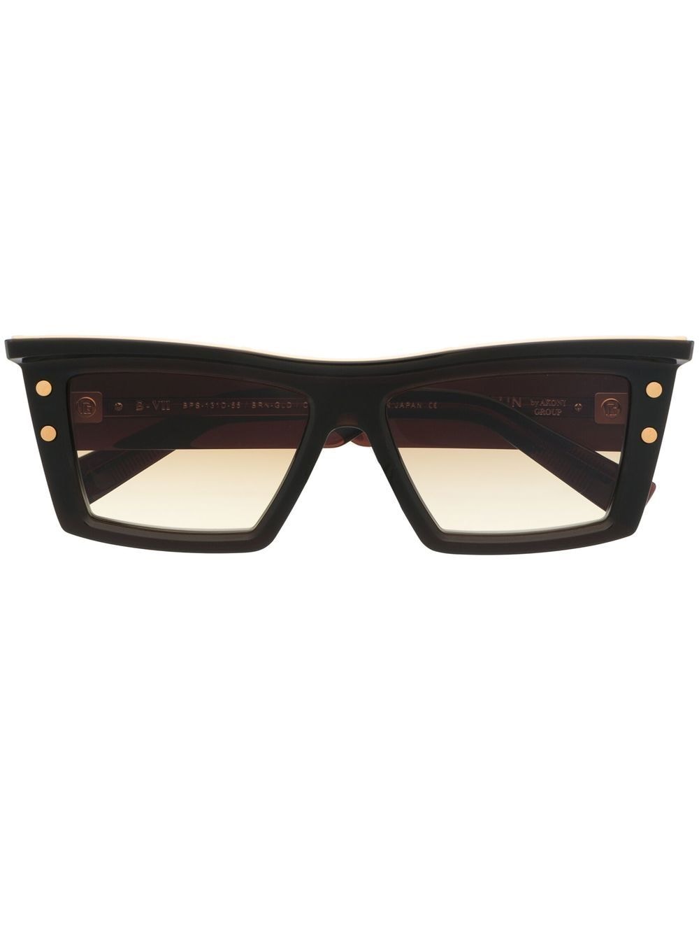 Balmain Eyewear two-tone geometric-frame sunglasses - Brown von Balmain Eyewear