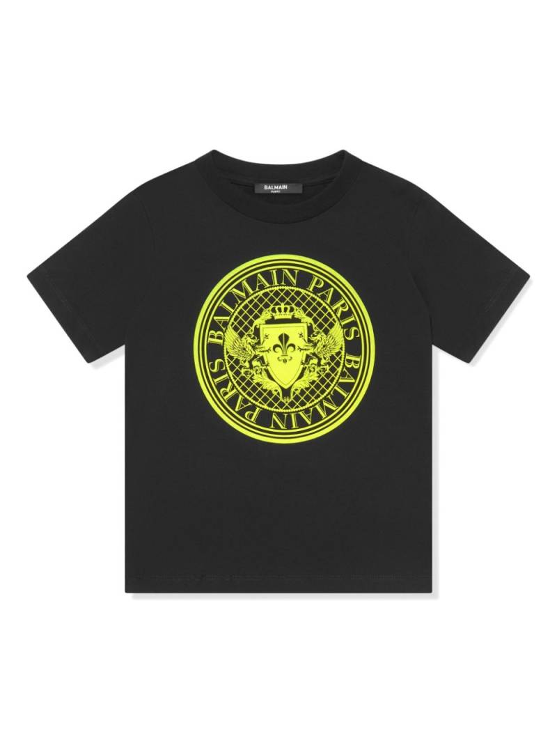 Balmain Kids Coin-print cotton T-shirt - Black von Balmain Kids