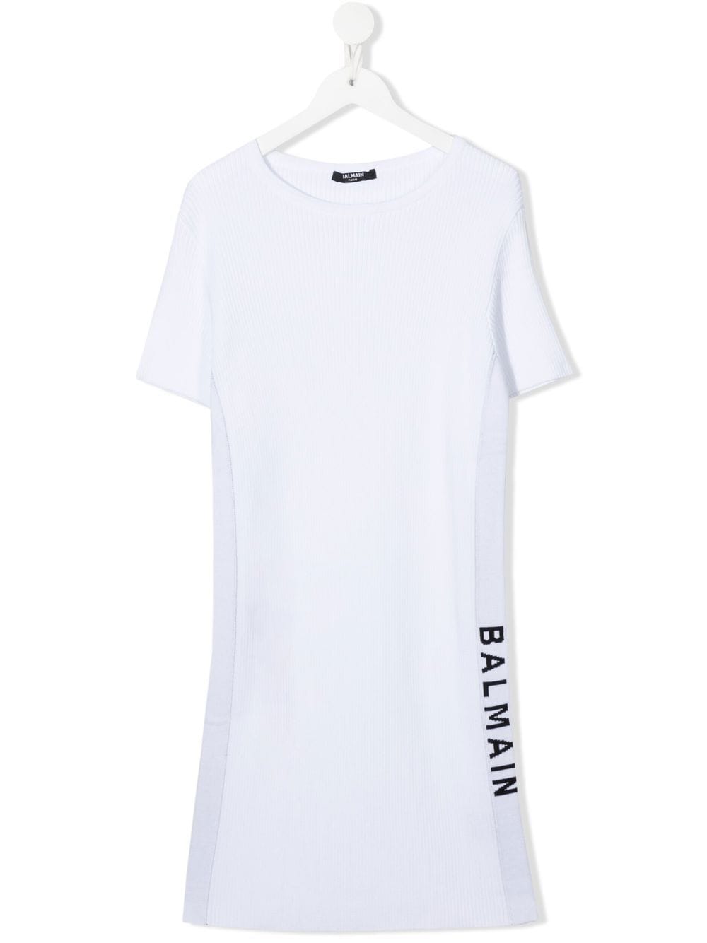 Balmain Kids TEEN logo-tape T-shirt dress - White von Balmain Kids