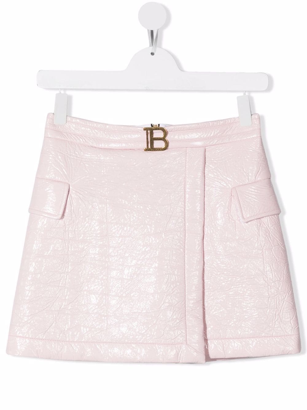 Balmain Kids TEEN vinyl-look wrap skirt - Pink von Balmain Kids