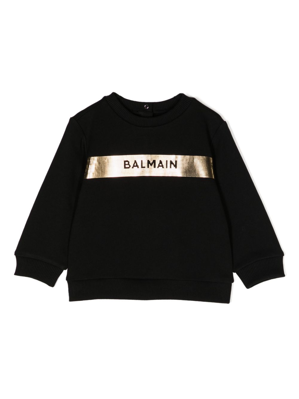 Balmain Kids appliqué-detail cotton sweatshirt - Black von Balmain Kids