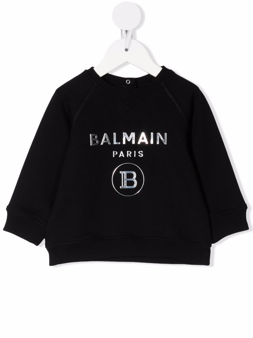 Balmain Kids appliqué-logo cotton sweatshirt - Black von Balmain Kids