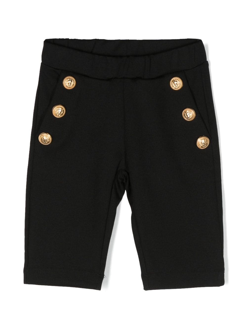 Balmain Kids button-embellished slip-on leggings - Black von Balmain Kids