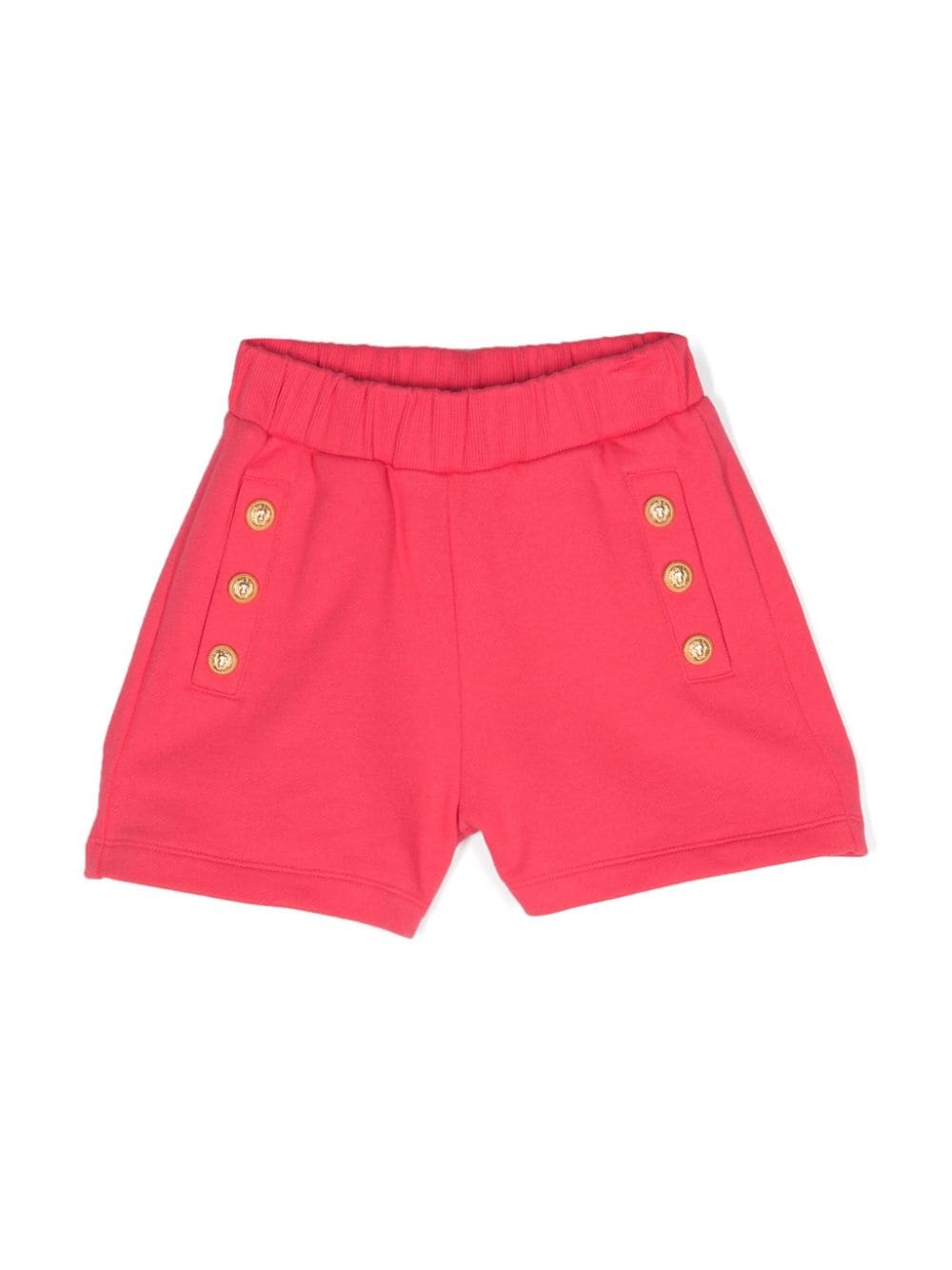 Balmain Kids button-embossed cotton shorts - Pink von Balmain Kids