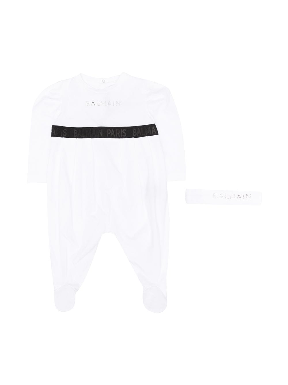 Balmain Kids contrasting logo stripe pyjama - White von Balmain Kids