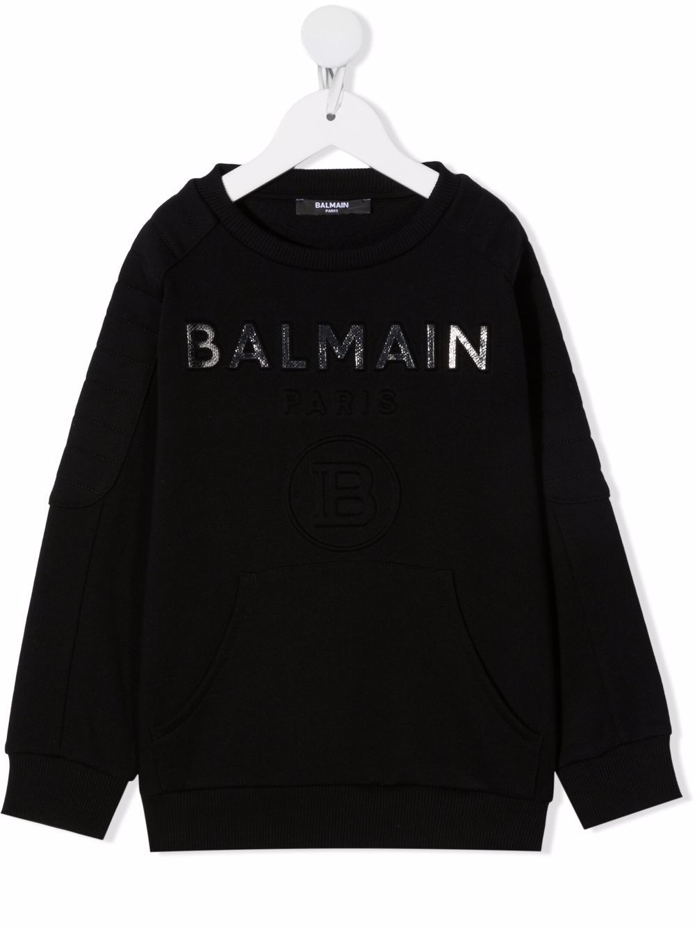 Balmain Kids debossed logo cotton sweatshirt - Black von Balmain Kids