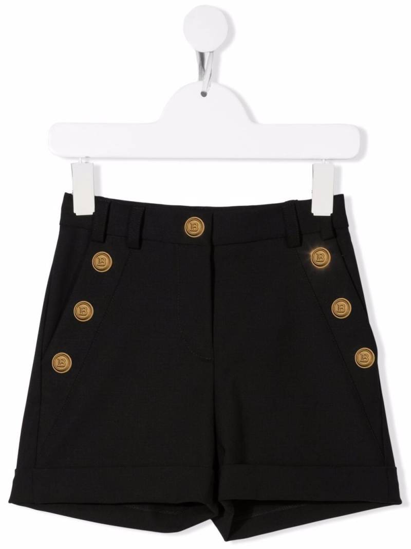 Balmain Kids decorative-button tailored shorts - Black von Balmain Kids