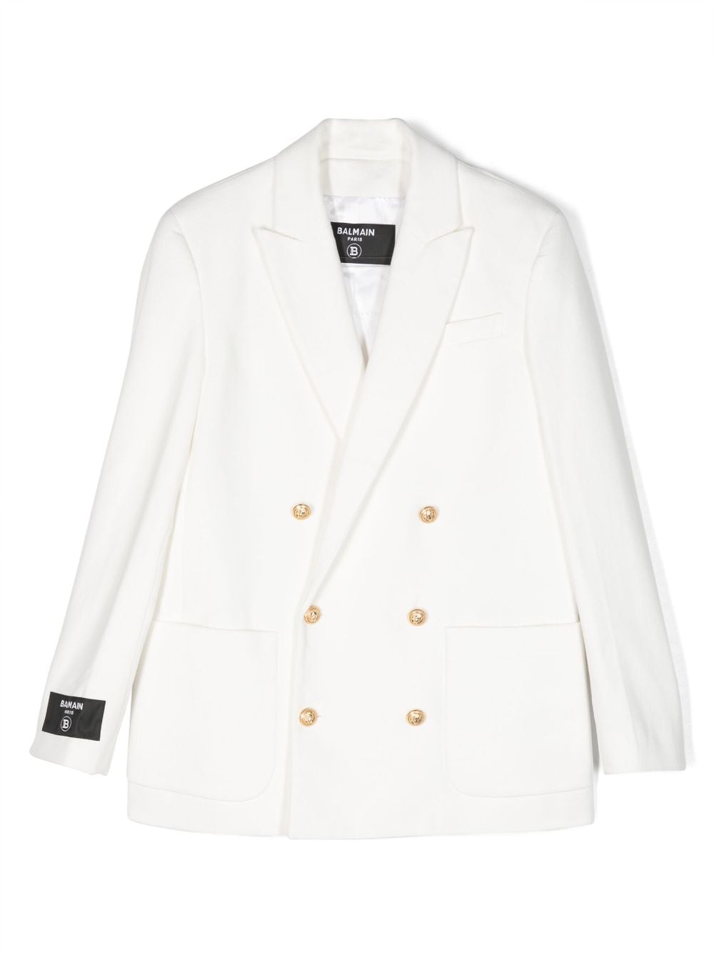 Balmain Kids double-breasted cotton blazer - White von Balmain Kids