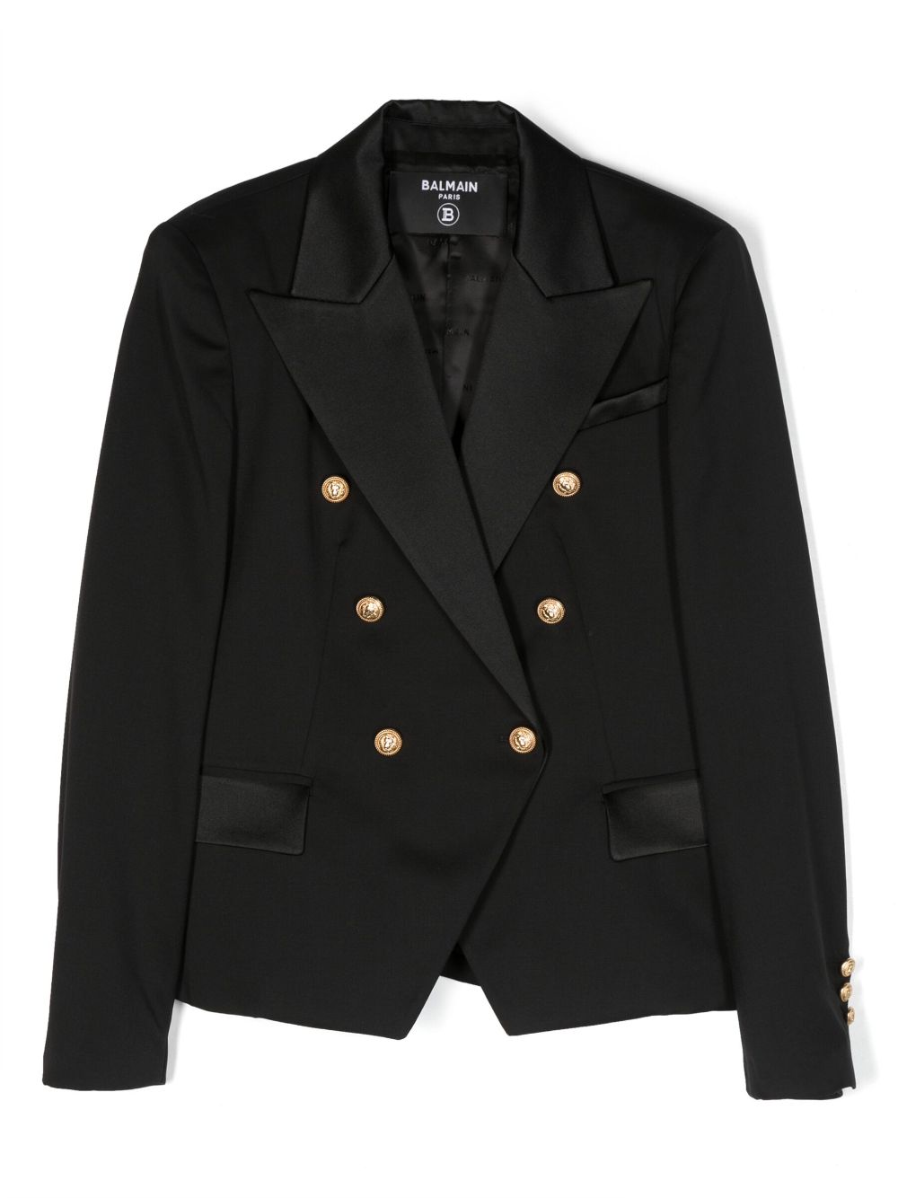 Balmain Kids double-breasted virgin-wool blazer - Black von Balmain Kids