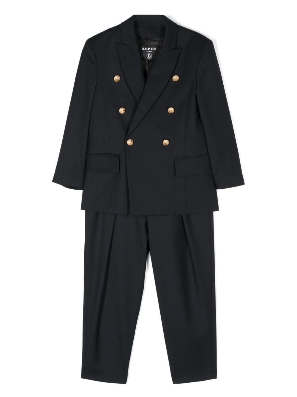 Balmain Kids double-breasted virgin wool suit - Blue von Balmain Kids