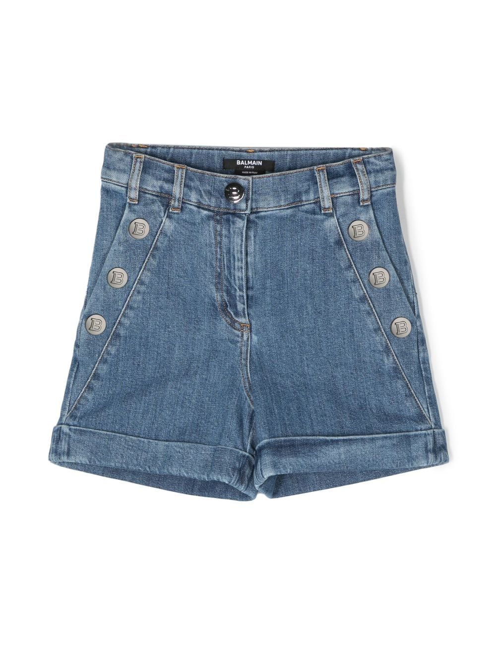 Balmain Kids double-buttoned denim shorts - Blue von Balmain Kids