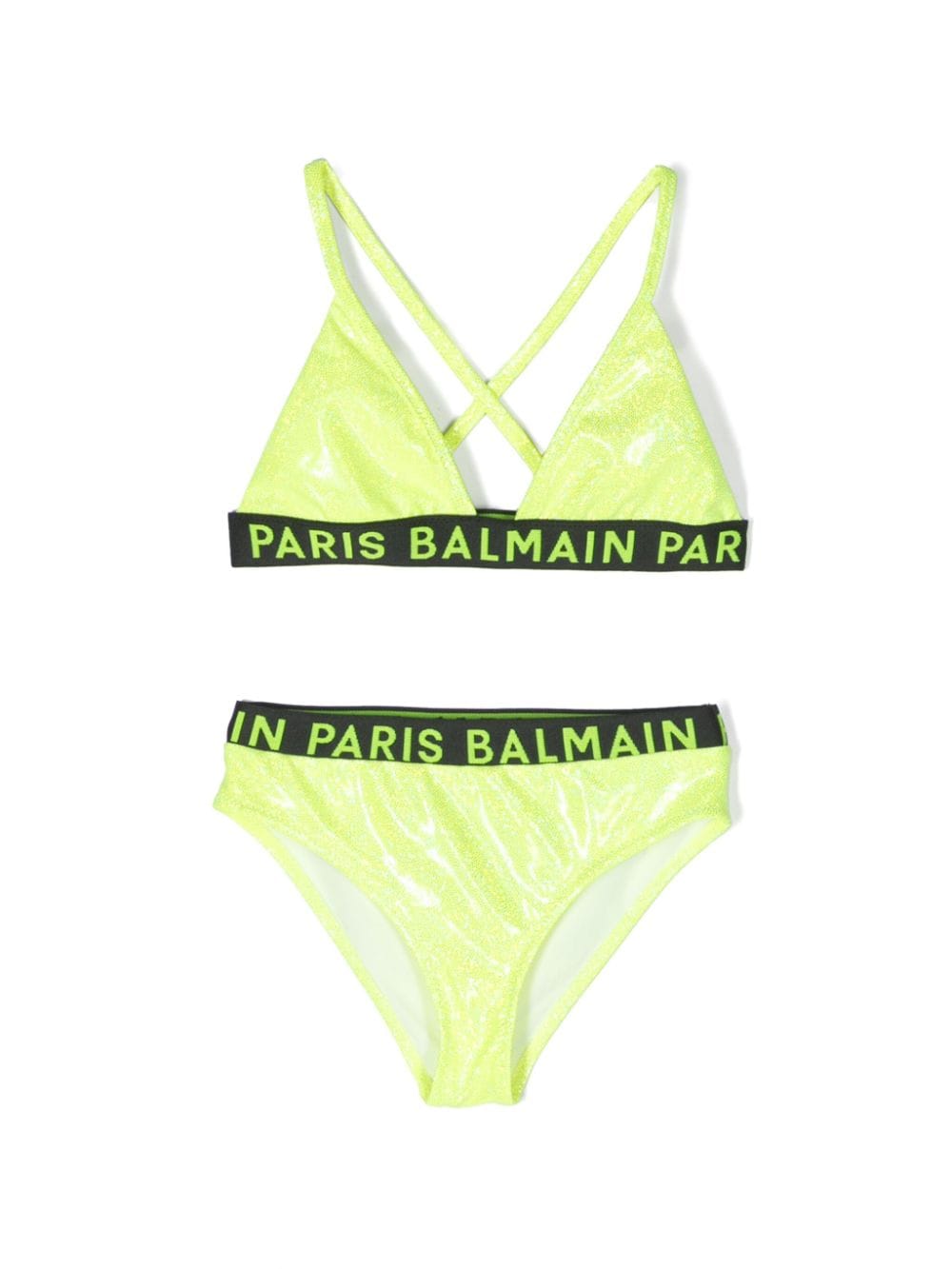 Balmain Kids elasticated-logo waistband bikini set - Yellow von Balmain Kids