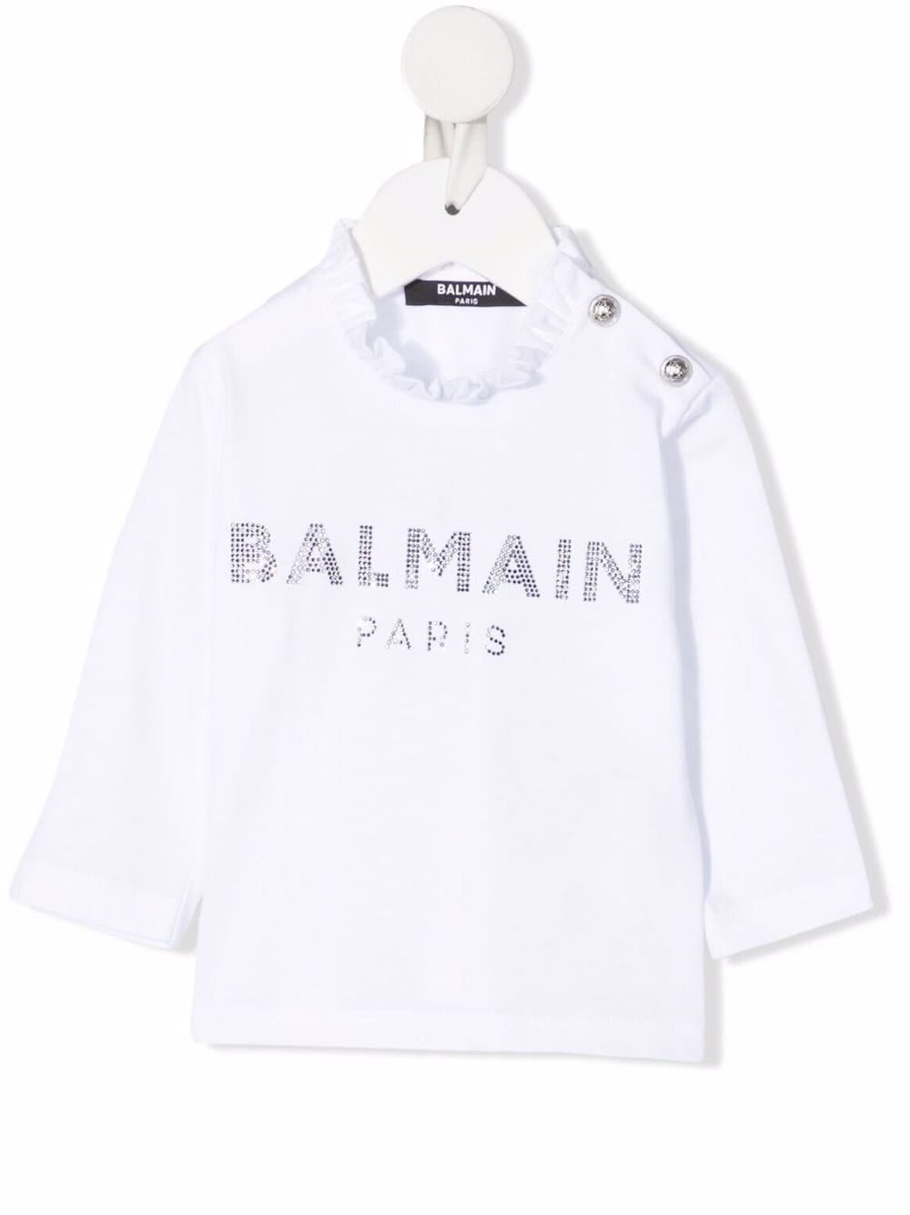 Balmain Kids embellished-logo long-sleeved T-shirt - White von Balmain Kids