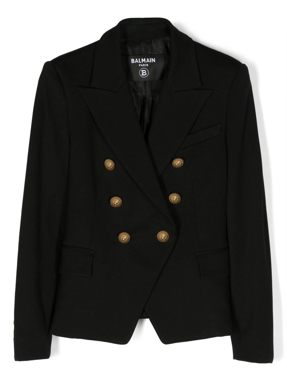 Balmain Kids embossed-button double-breasted blazer - Black von Balmain Kids