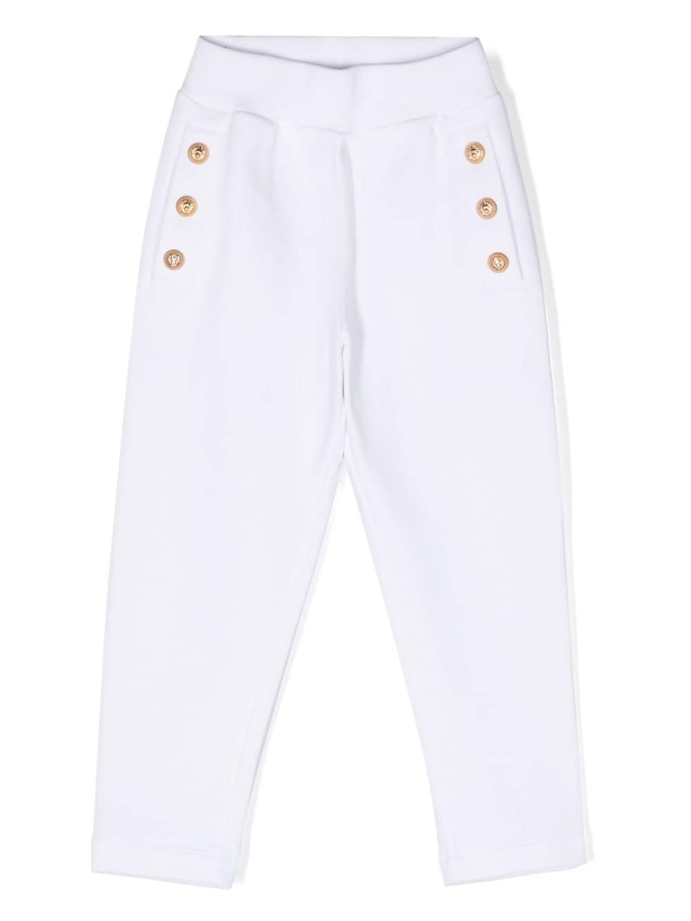 Balmain Kids embossed-buttons track pants - White von Balmain Kids