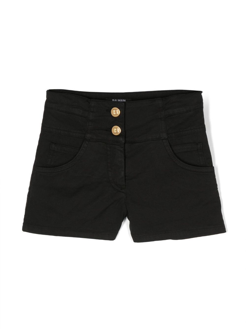 Balmain Kids golden button shorts - Black von Balmain Kids