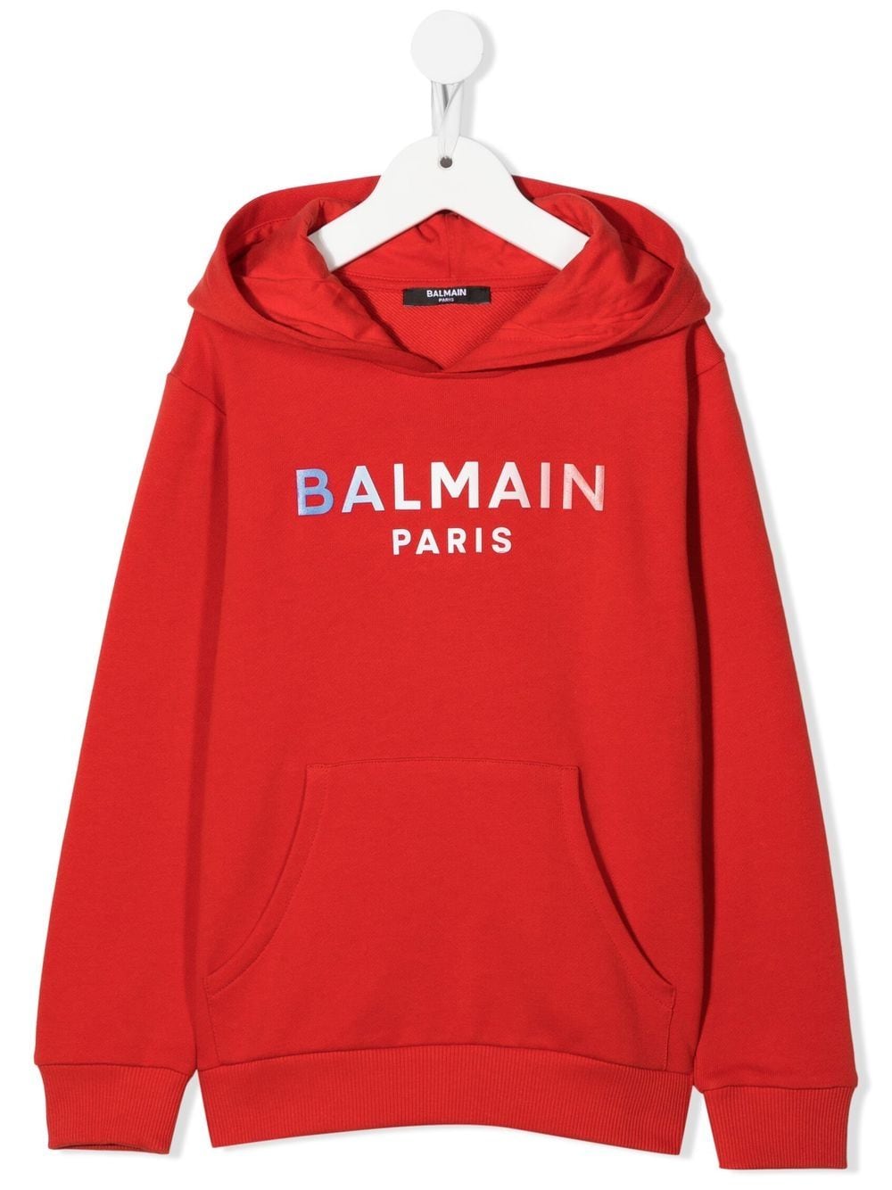 Balmain Kids gradient-logo cotton hoodie - Red von Balmain Kids