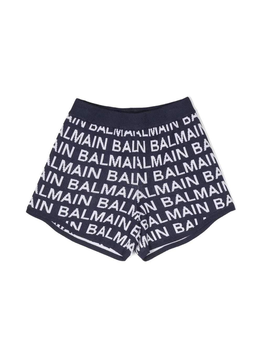 Balmain Kids intarsia-knit logo shorts - Blue von Balmain Kids