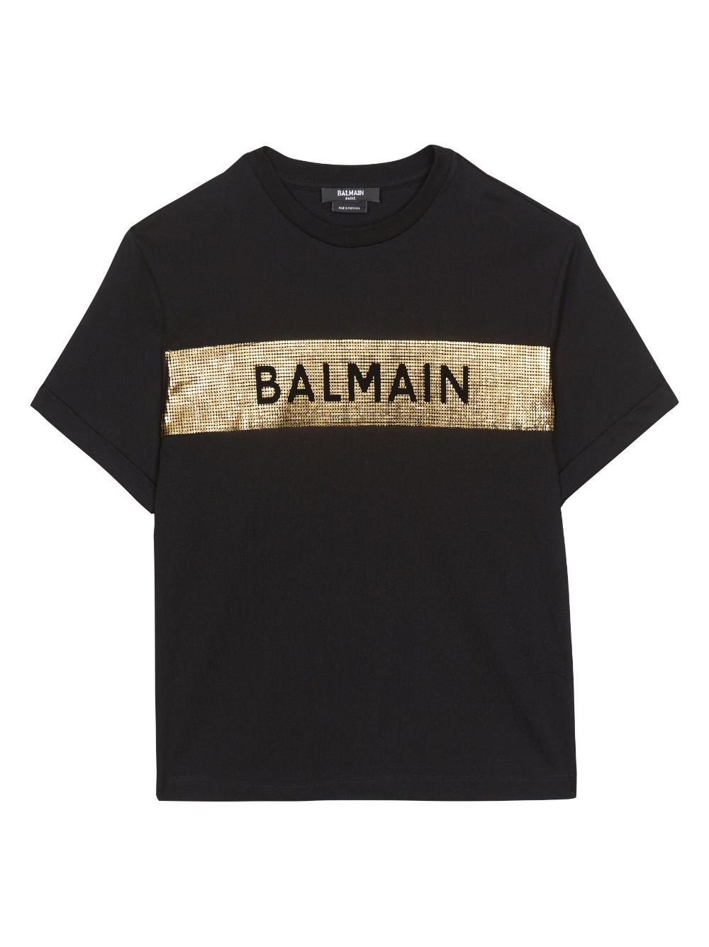 Balmain Kids laminated-logo cotton T-shirt - Black von Balmain Kids