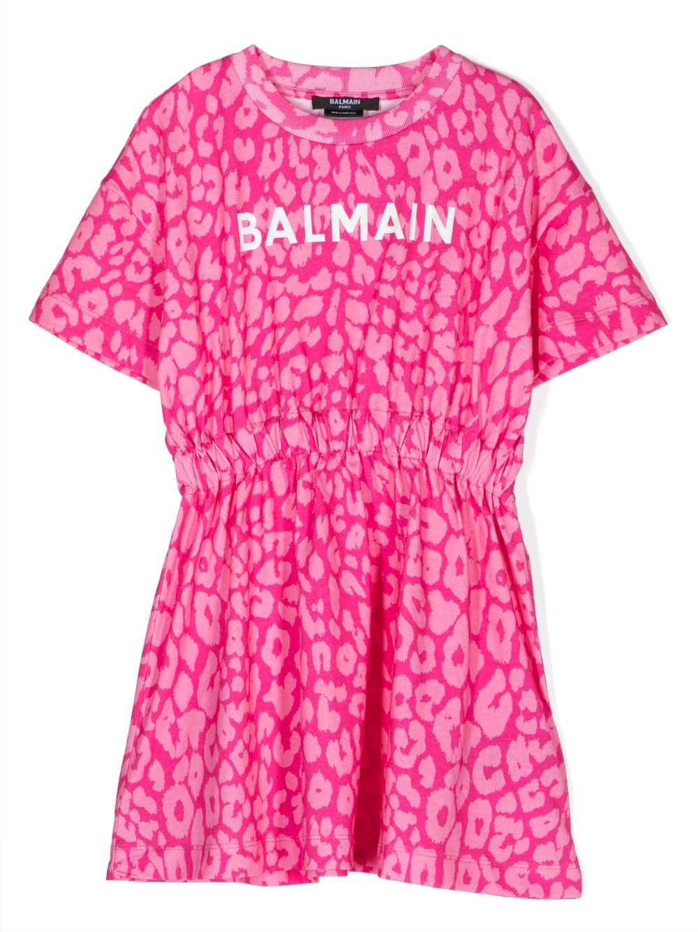 Balmain Kids leopard-print cotton dress - Pink von Balmain Kids