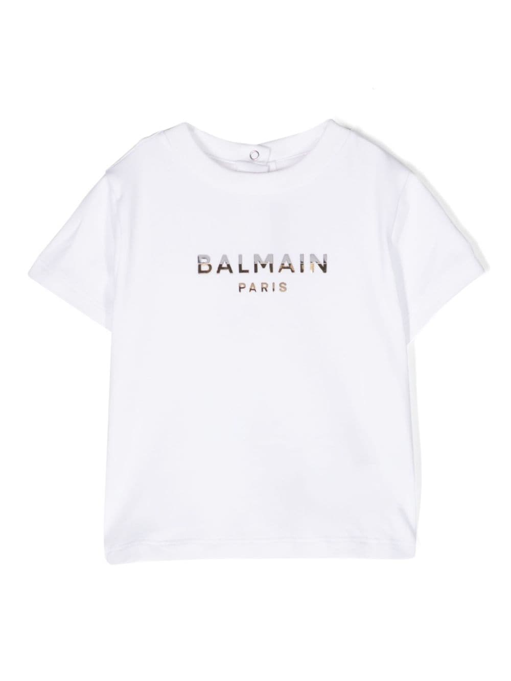 Balmain Kids logo-appliqué short-sleeve T-shirt - White von Balmain Kids