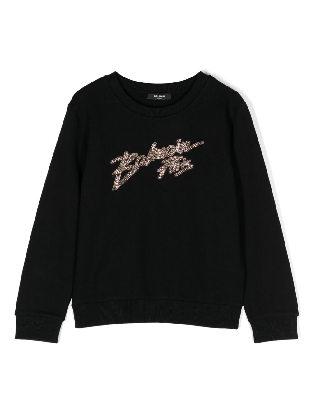 Balmain Kids logo-embellished cotton sweatshirt - Black von Balmain Kids