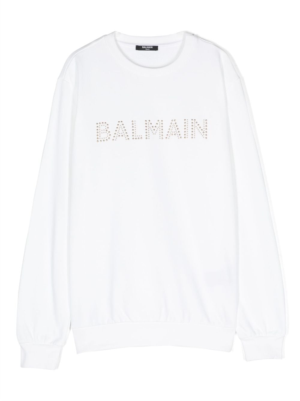 Balmain Kids logo-embellished cotton sweatshirt - White von Balmain Kids