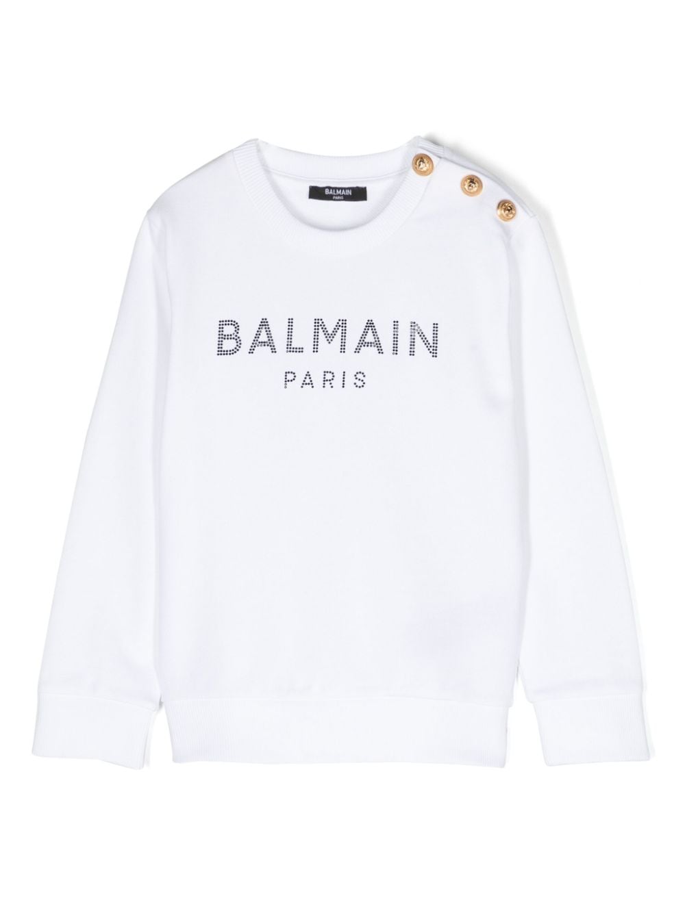 Balmain Kids logo-embellished cotton sweatshirt - White von Balmain Kids