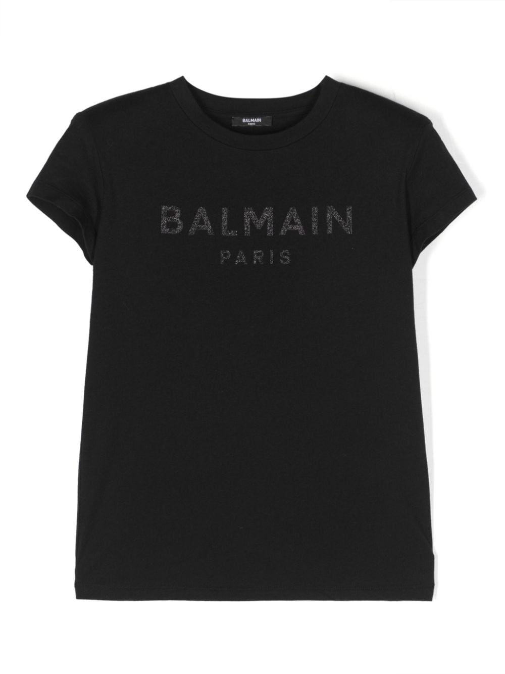 Balmain Kids logo-embellished crew-neck T-shirt - Black von Balmain Kids