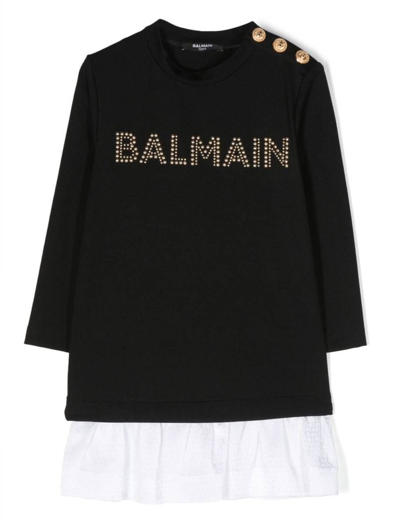 Balmain Kids logo-embellished sweatshirt dress - Black von Balmain Kids