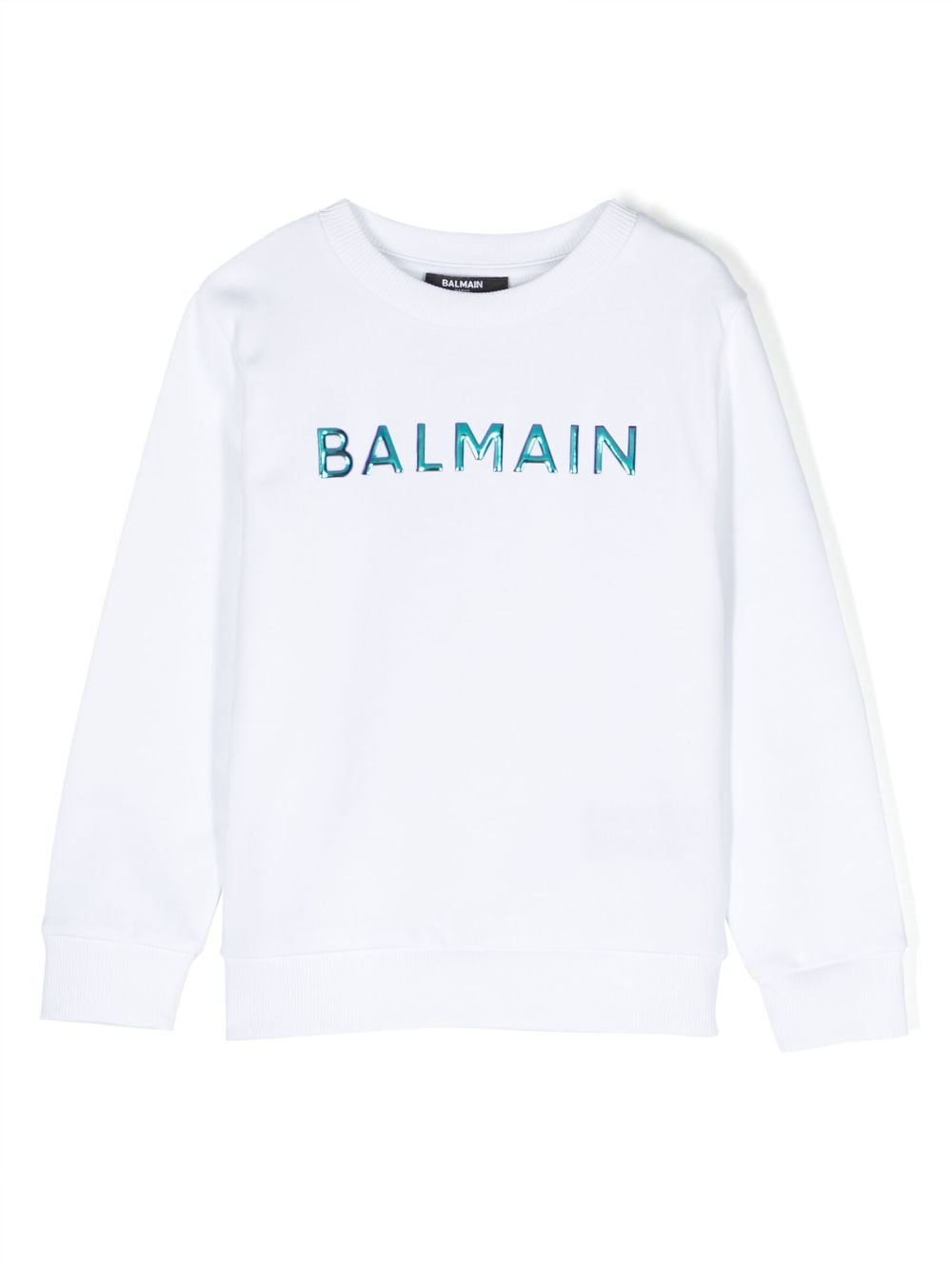 Balmain Kids logo-embossed crew neck sweatshirt - White von Balmain Kids