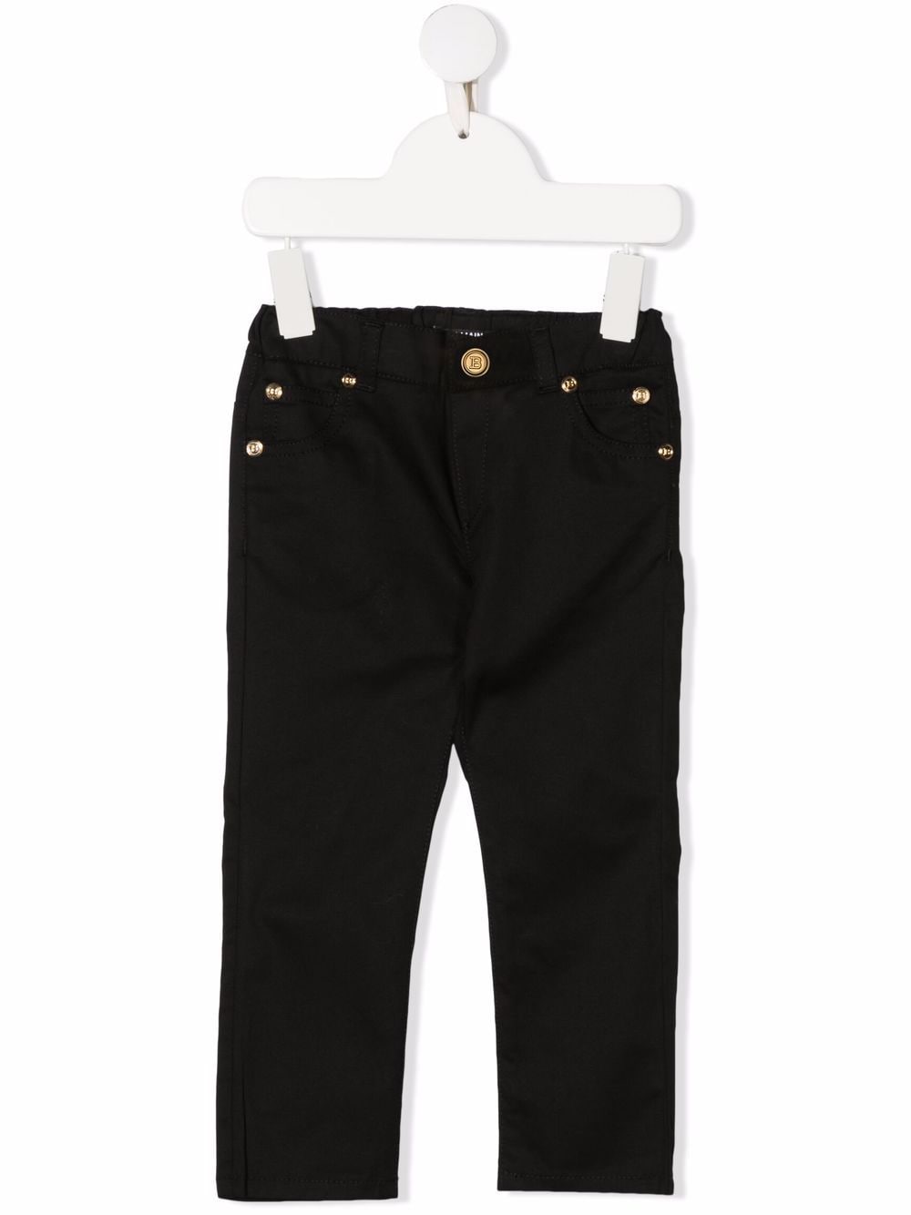 Balmain Kids logo-embossed straight fit jeans - Black von Balmain Kids