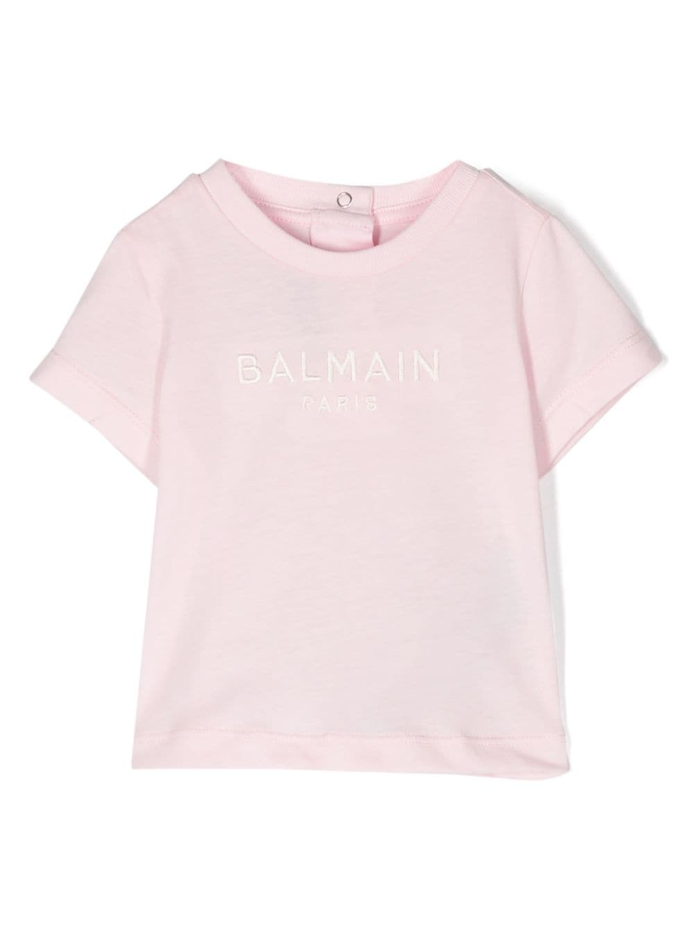 Balmain Kids logo-embroidered cotton T-shirt - Pink von Balmain Kids