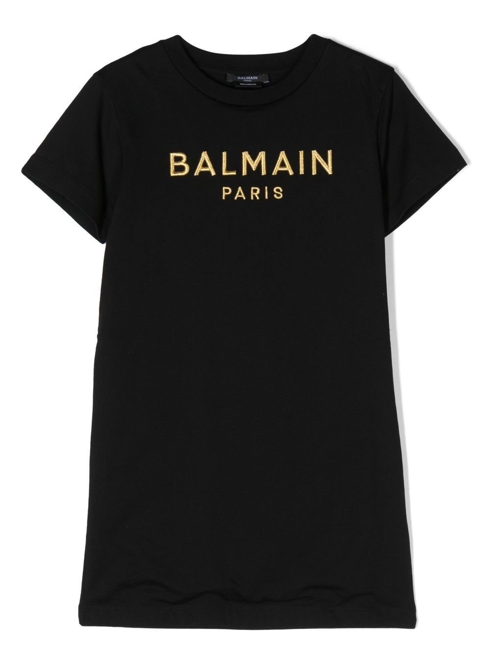 Balmain Kids logo-embroidered cotton dress - Black von Balmain Kids