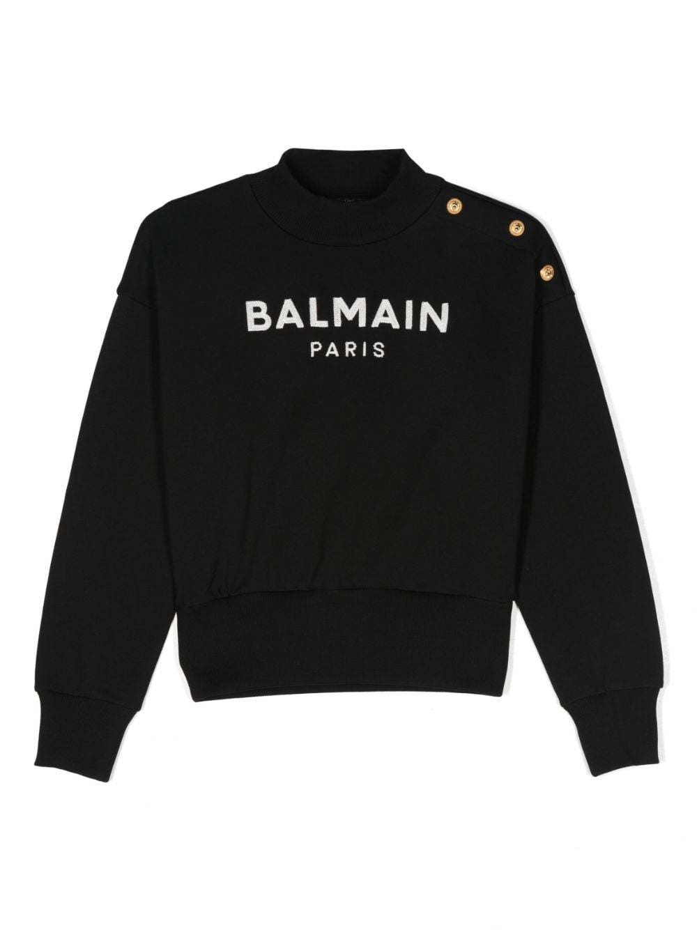 Balmain Kids logo-embroidered cotton sweatshirt - Black von Balmain Kids
