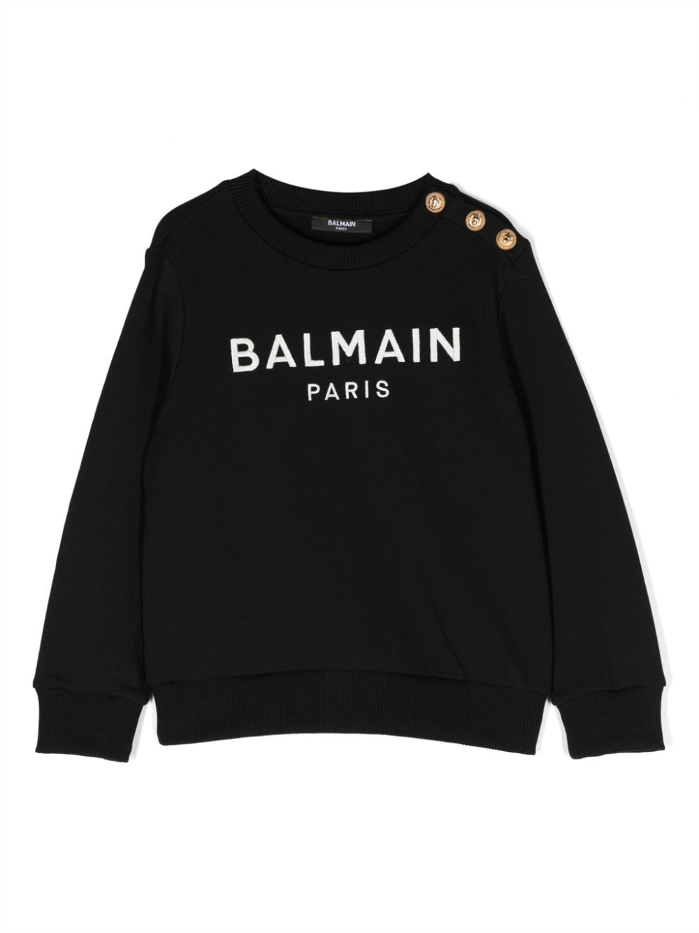 Balmain Kids logo-embroidered cotton sweatshirt - Black von Balmain Kids