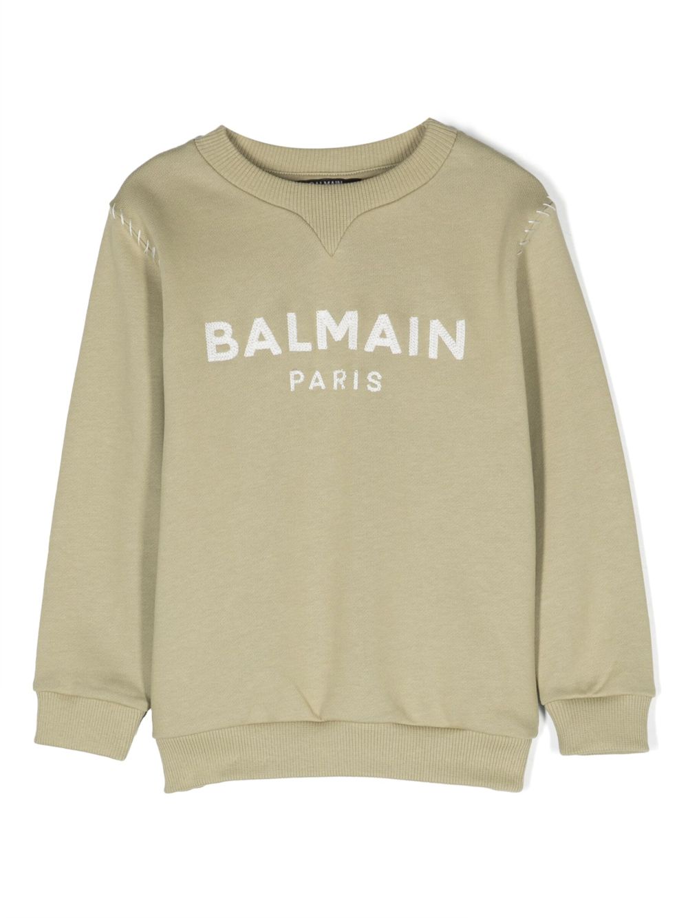 Balmain Kids logo-embroidered cotton sweatshirt - Green von Balmain Kids