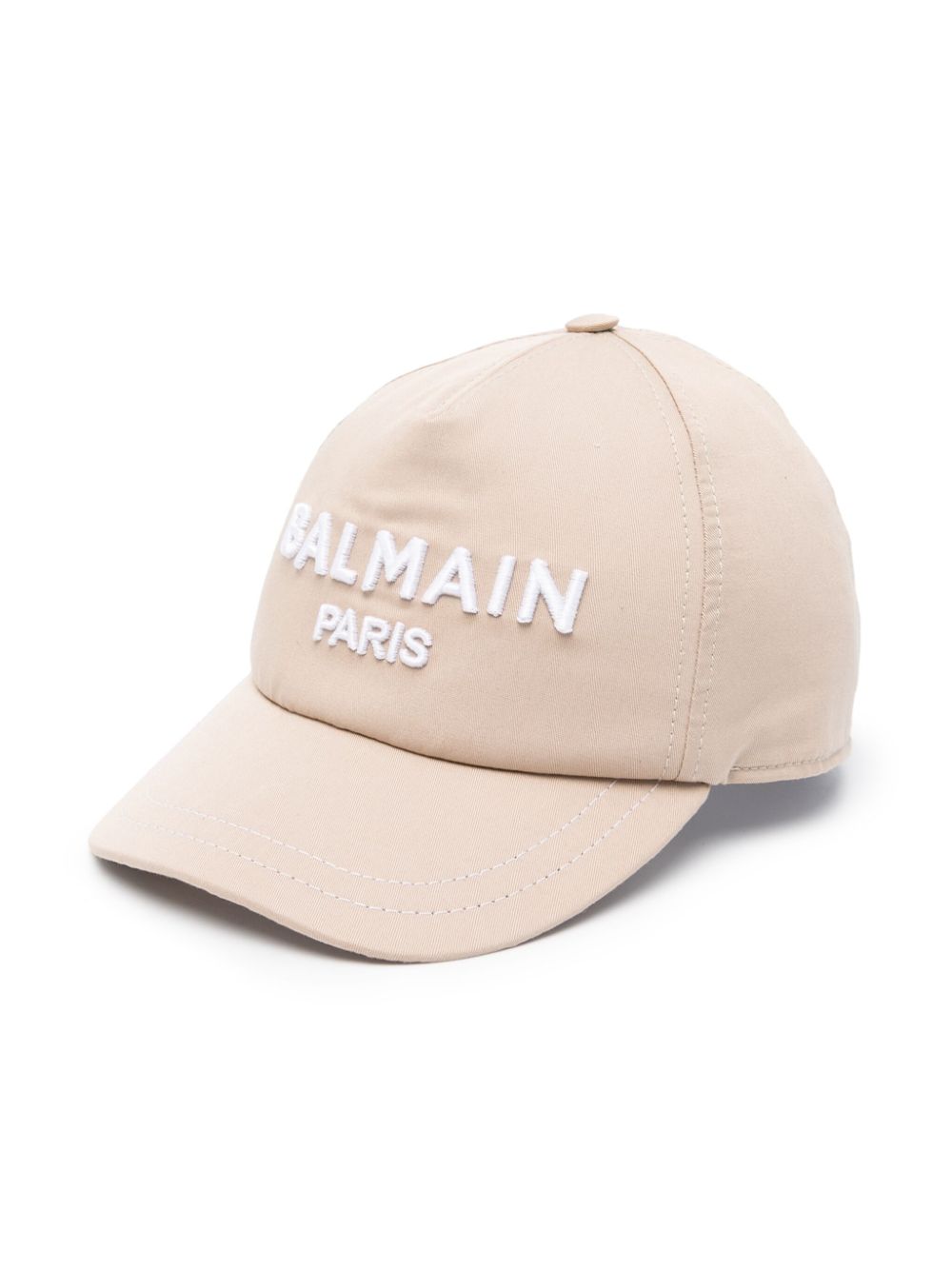 Balmain Kids logo-embroidery cotton hat - Neutrals von Balmain Kids
